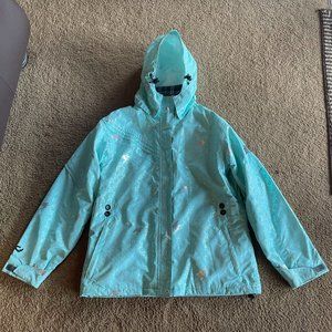 Turquoise & Silver Ride Snowboard Jacket, Sz L
